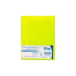 ADHESIVO FLUOR AMARILLO CARTA C/25 ROYAL