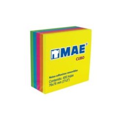 BLOCK NOTAS 21012 3X3 NEON C/400HS MAE